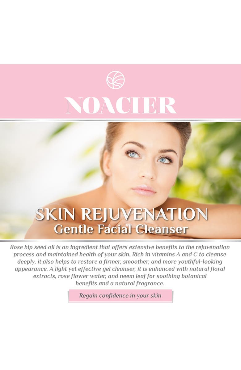 NOACIER Rose Hip Seed Oil Radiance Cleanser for All Skin Types with Natural Ingredients, Cleansing and Rejuvenating Facial Wash Rosehip, Alternate, color, 