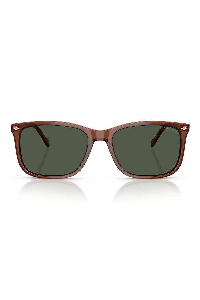 57mm Pillow Sunglasses, Main, color, TRANSPARENT BROWN