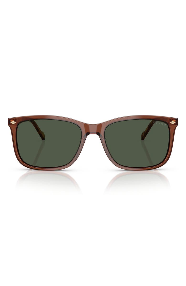 VOGUE 57mm Pillow Sunglasses, Main, color, Transparent Brown