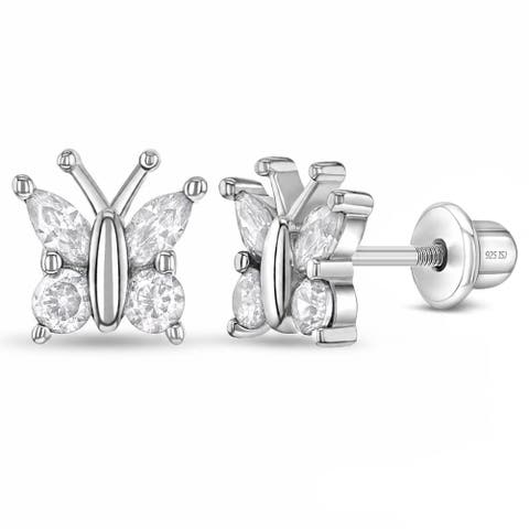 Dainty Cubic Zirconia Butterfly Earrings