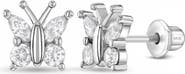 In Season Jewelry Dainty Cubic Zirconia Butterfly Earrings