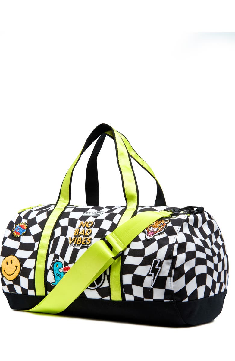 Little Chicken Kids' Travel Duffle Bag with Patches, Alternate, color, Black And White