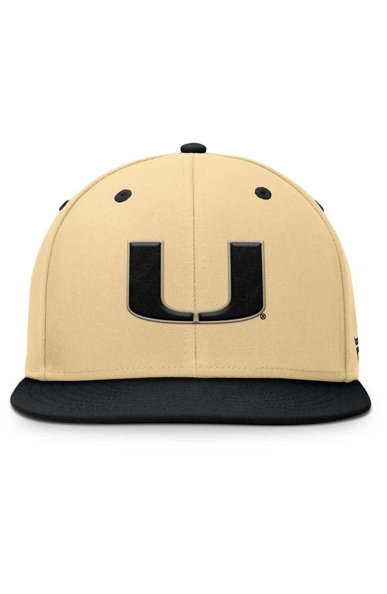 FANATICS Men's Fanatics Gold/Black Miami Hurricanes Balance Fitted Hat, Alternate, color, Khaki