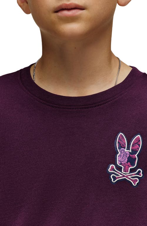 Psycho Bunny Kids' Rowen Pima Cotton Graphic T-shirt In Purple