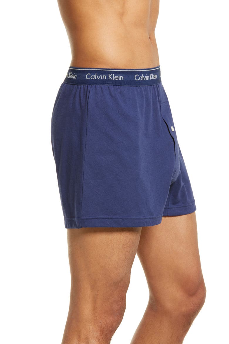 3-Pack Knit Cotton Boxers, Alternate, color, BLUE BAY/ MINNOW/ MEDIEVAL