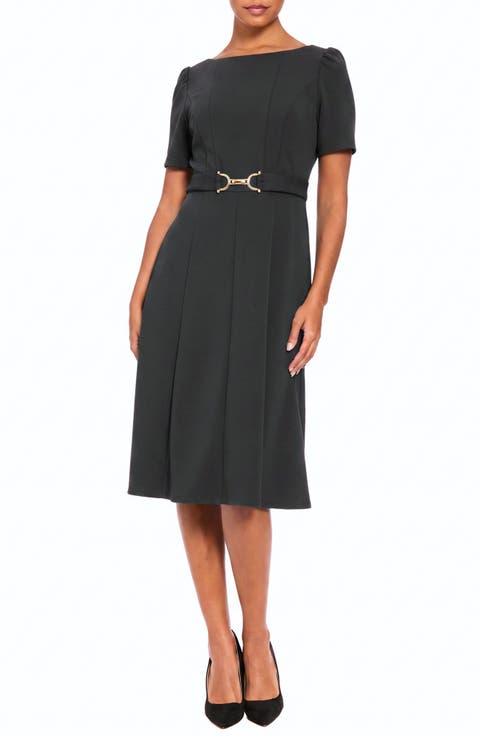 Horseshoe Buckle Midi Dress