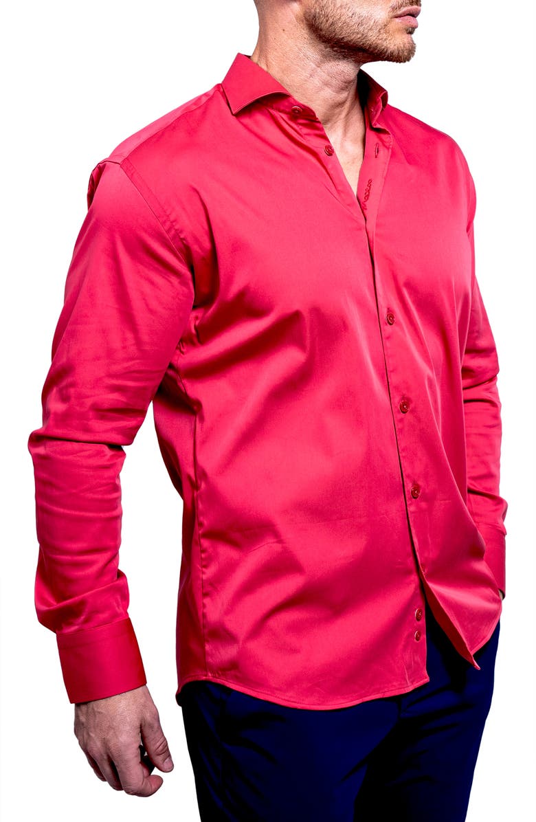 Maceoo Einstein Aristocratluxestretch Button-Up Shirt, Alternate, color, Red