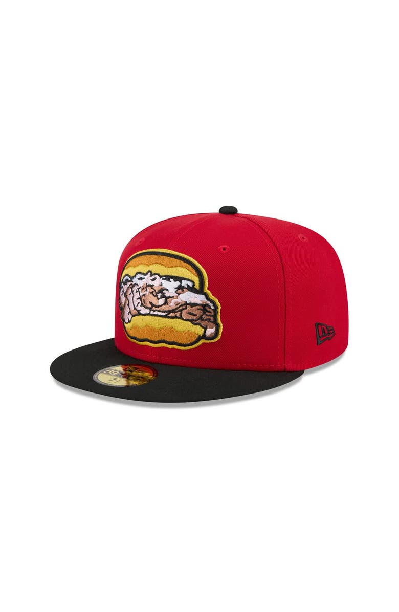 New Era Men's New Era Red Bowie Baysox Theme Nights 59FIFTY Fitted Hat, Alternate, color, Red