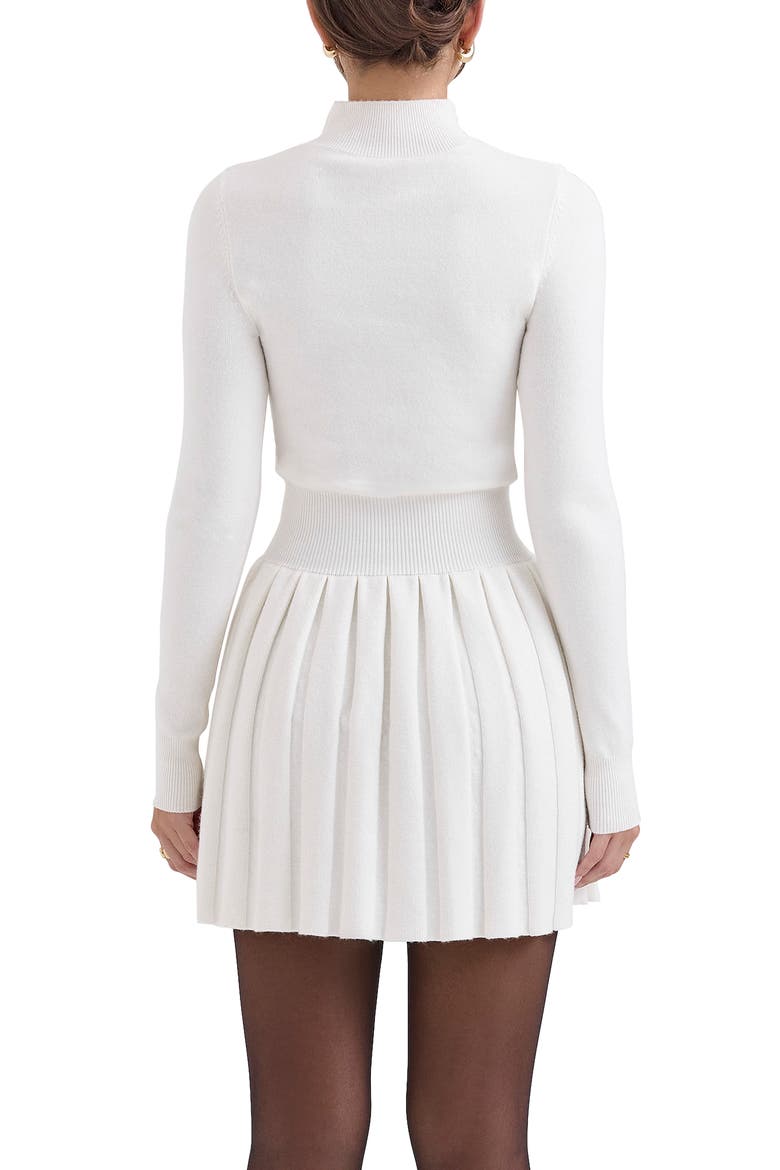 Willow Mock Neck Long Sleeve Mini Sweater Dress, Alternate, color, WHITE