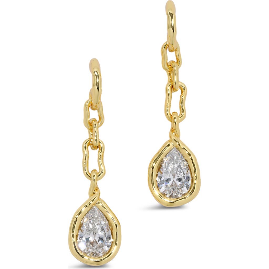 Alexis Bittar Asterales Link Cubic Zirconia Drop Earrings In Gold