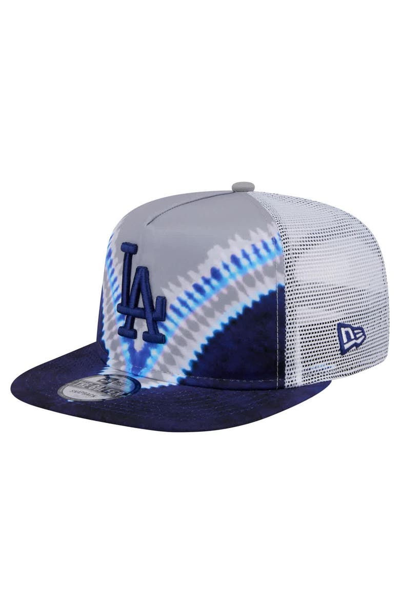 New Era Men's New Era Los Angeles Dodgers Tie-Dye Golfer Trucker Adjustable Hat, Main, color, Dark Blue