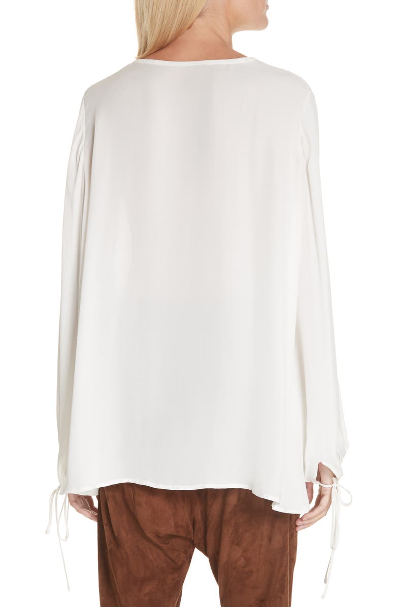 Nili Lotan Rena Tie Neck Silk Top, Alternate, color, 