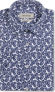 Bugatchi Miles OoohCotton® Floral Short Sleeve Button-Up Shirt