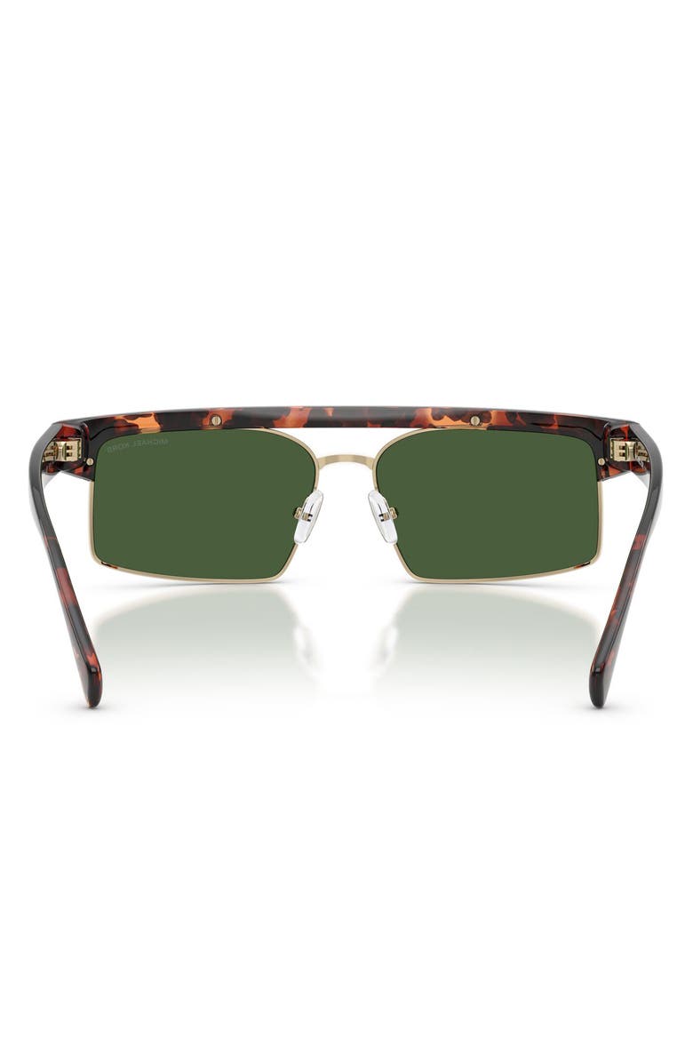 Michael Kors Saint Lucia 59mm Rectangular Sunglasses, Alternate, color, Dark Tortoise / Green