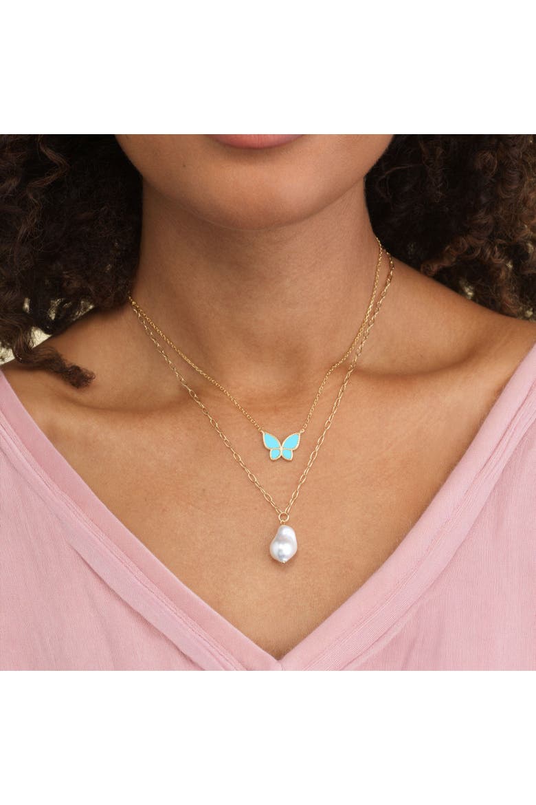 Single Pearl Link Necklace, Alternate, color, Pearl
