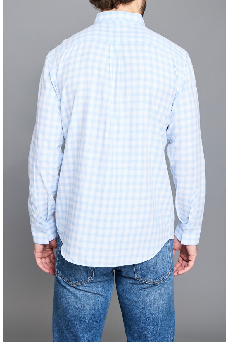 Hutcheson Plaid Button-Up Sport Shirt, Alternate, color, LIGHT BLUE/ WHITE