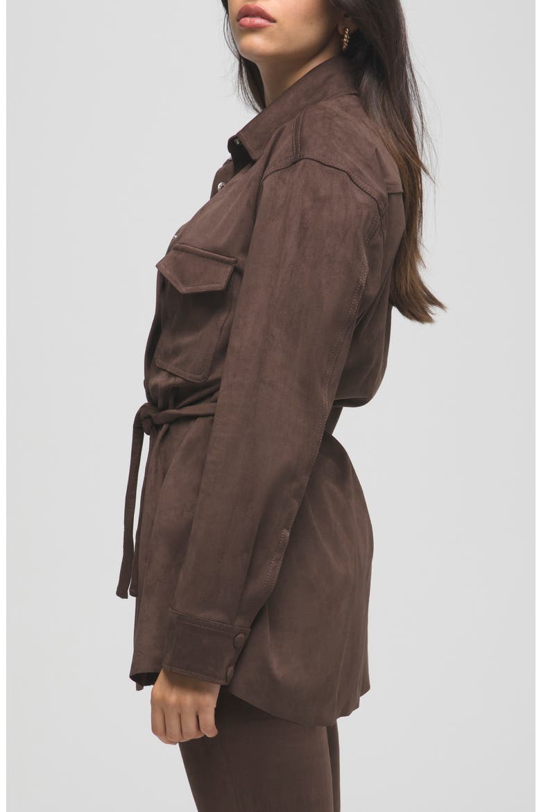 Belted Shirt Jacket, Alternate, color, CHOCOLATE003