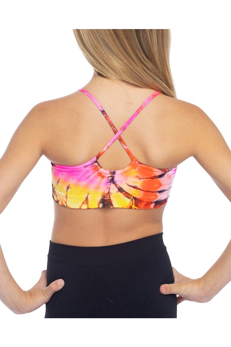 Swirl tie dye bra cami -Little Kids, Alternate, color, Tie Dye (Pink Orange Yellow)