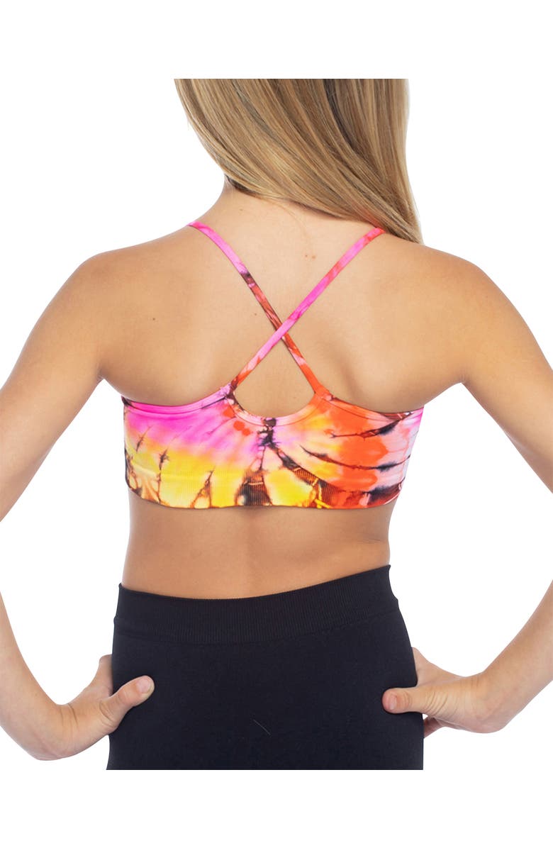Malibu Sugar Swirl tie dye bra cami -Little Kids, Alternate, color, Tie Dye (Pink Orange Yellow)