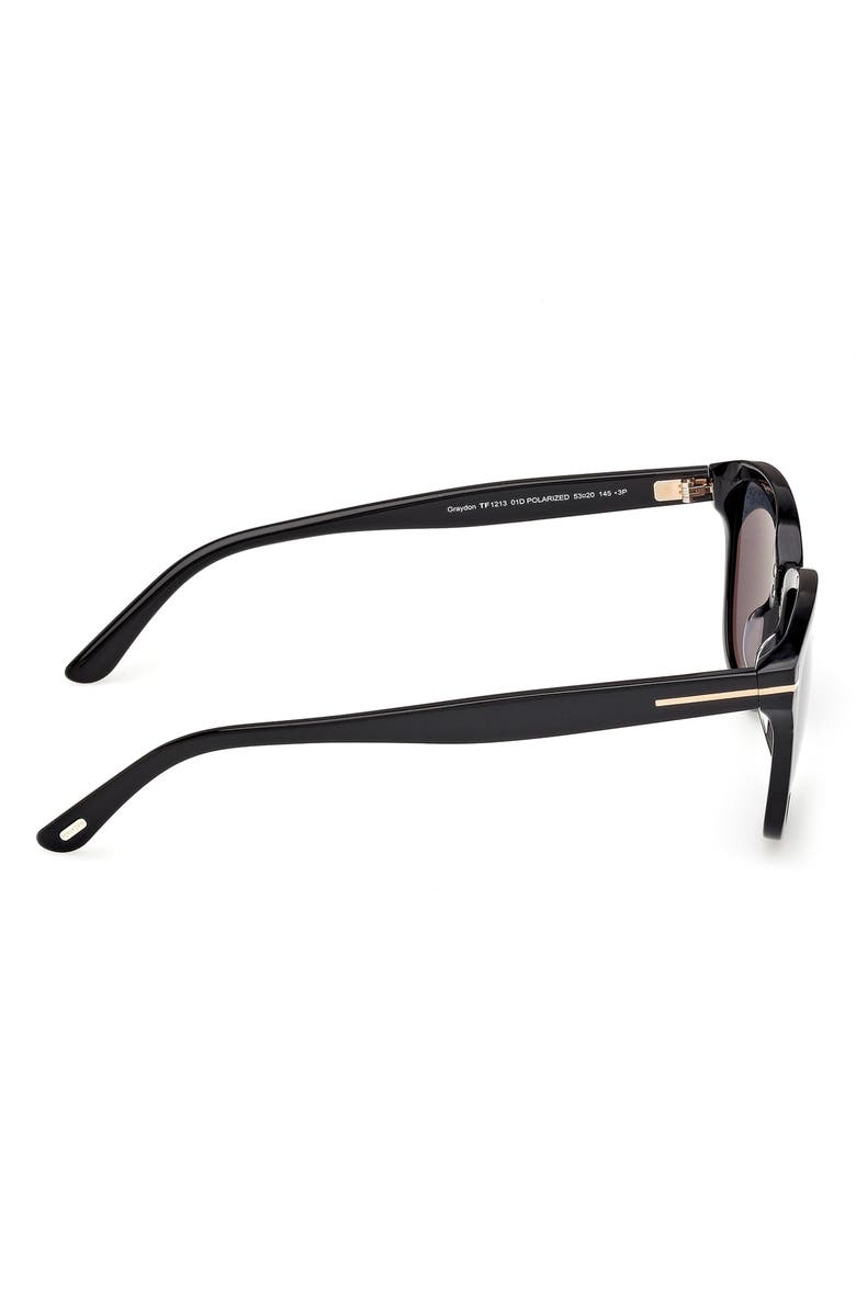 TOM FORD 53mm Square Polarized Sunglasses, Alternate, color, 