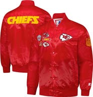 STARTER Men's Starter Red Kansas City Chiefs Exclusive Satin Full-Snap Varsity Jacket