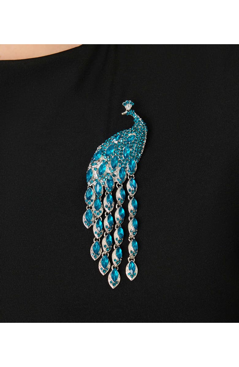 Unique Vintage Plus Size Brooch Maxi Dress, Alternate, color, Black W/Embellishment