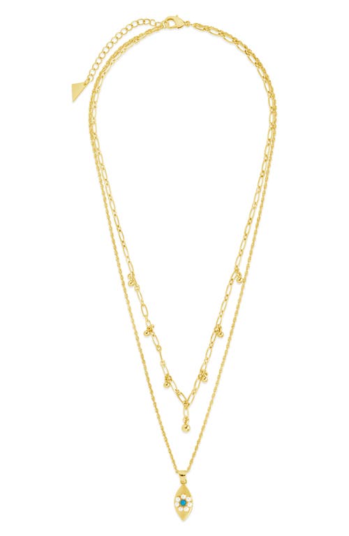 Sterling Forever Varuna Turquoise Evil Eye Charm Layered Necklace