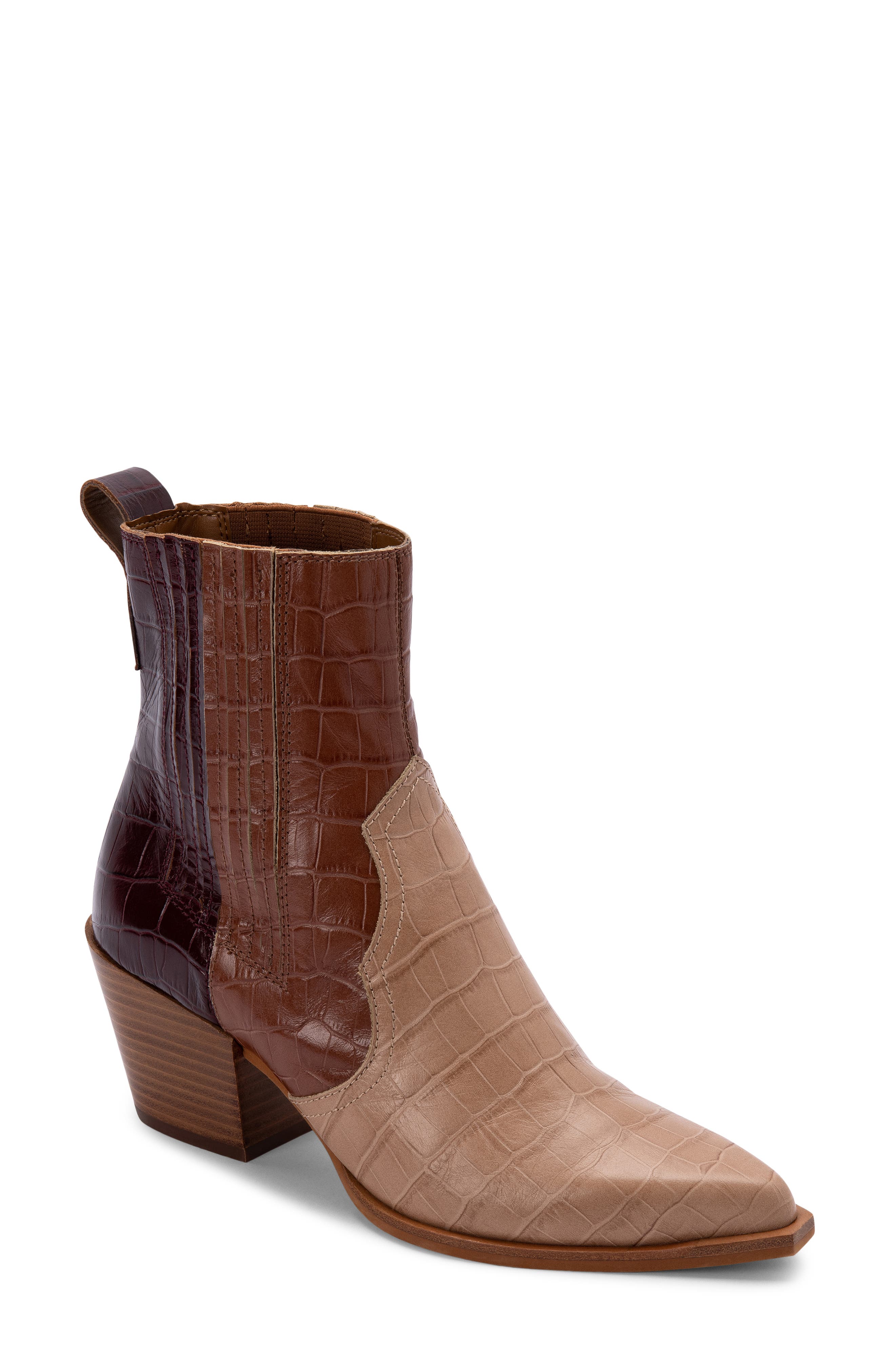 Serna Western Bootie, Main, color, BROWN MULTI