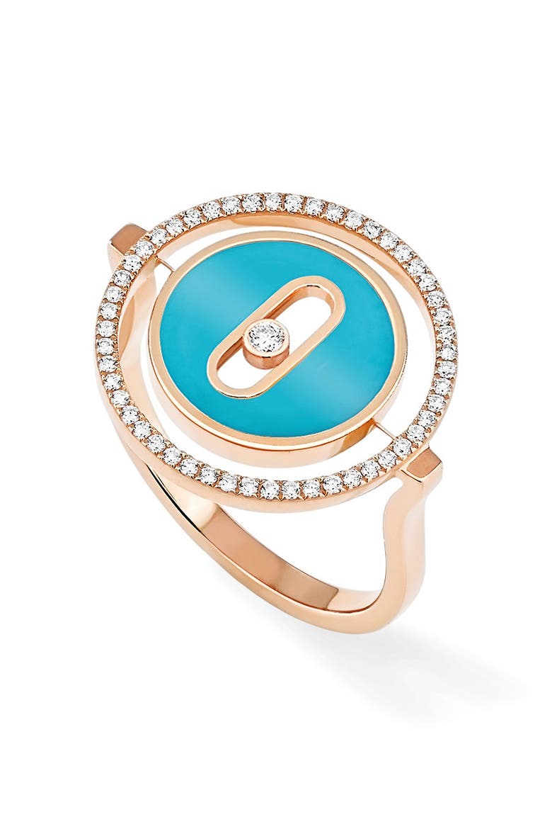 Lucky Move Turquoise & Diamond Ring, Alternate, color, TURQUOISE/ GOLD