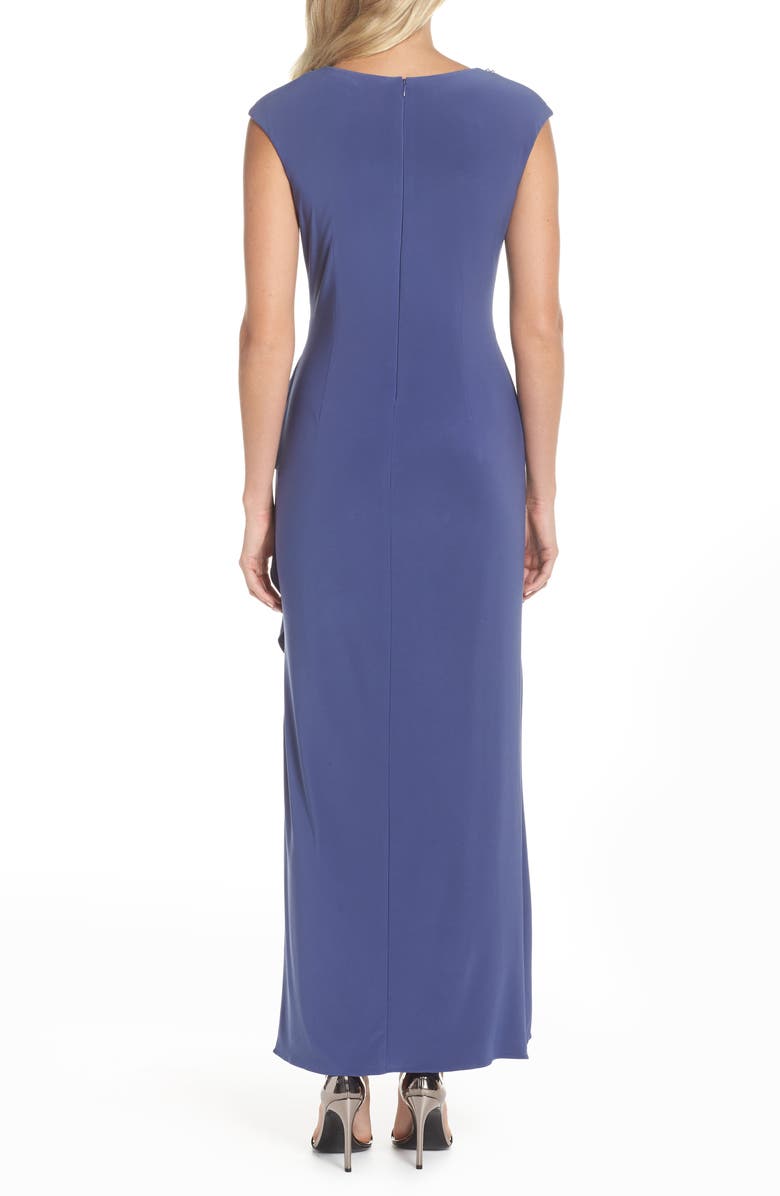 Alex Evenings Embellished Cap Sleeve Gown, Alternate, color, 