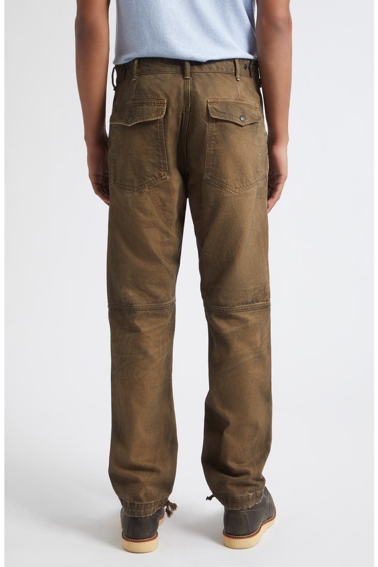 Kenton Distressed Double Knee Denim Work Pants, Alternate, color, DISTRESSED BROWN