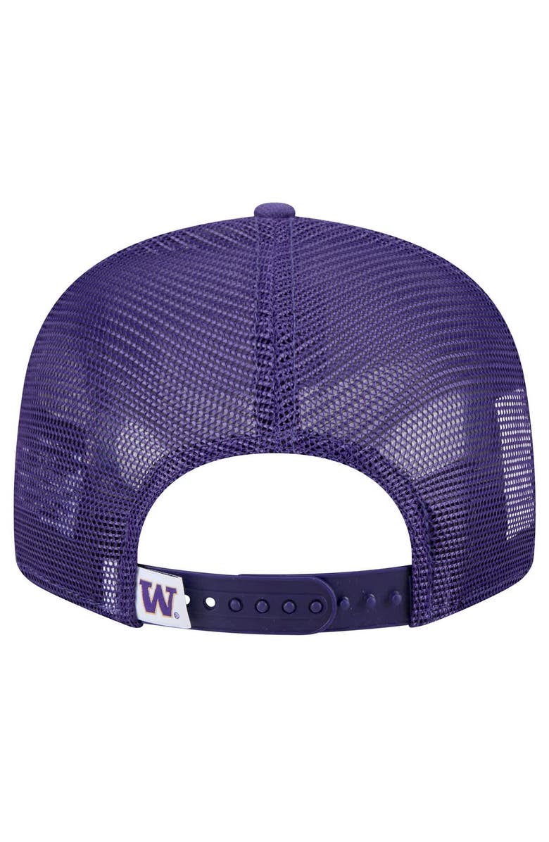New Era Men's New Era Purple Washington Huskies 9FIFTY Trucker Snapback Hat, Alternate, color, Purple