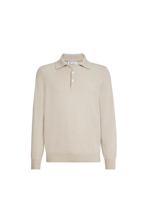 Cashmere knit polo shirt
