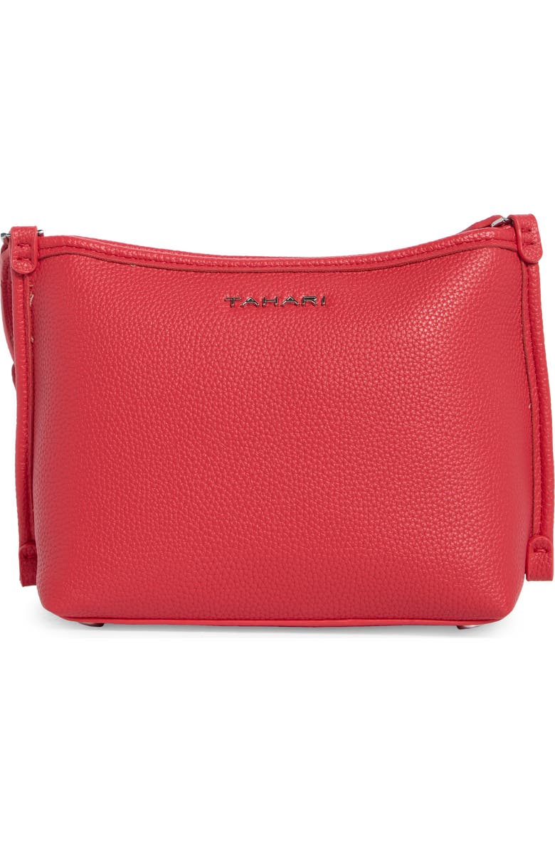 Tahari Cooper Crossbody Bag & Pouch, Main, color, Punch