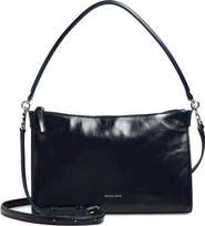 Veronica Beard Small Crinkled Leather Shoulder Bag