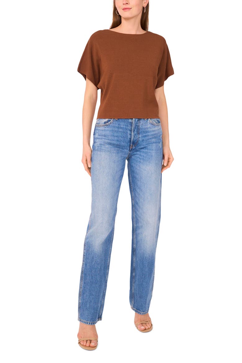 Short Sleeve Crop Sweater, Alternate, color, EMPERADOR