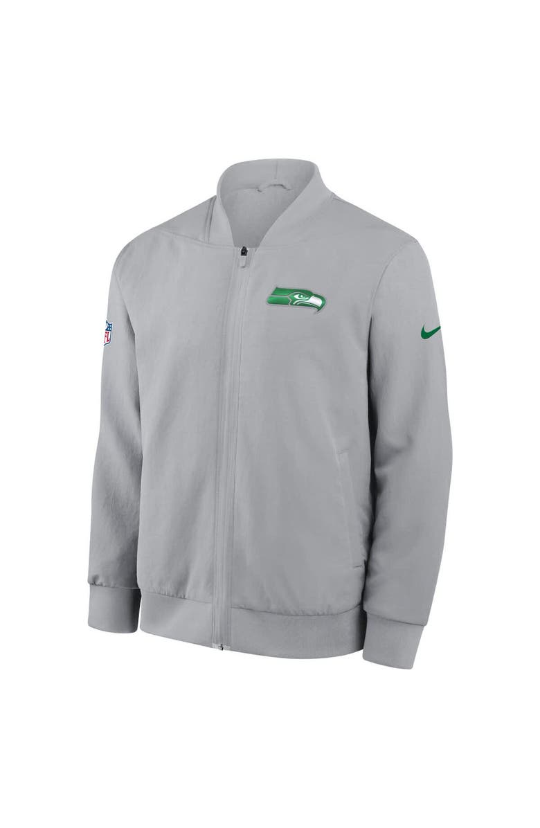 Nike Men's Nike Wolf Gray Seattle Seahawks 2025 Rivalries Collection Sideline Full-Zip Bomber Jacket, Alternate, color, Gray