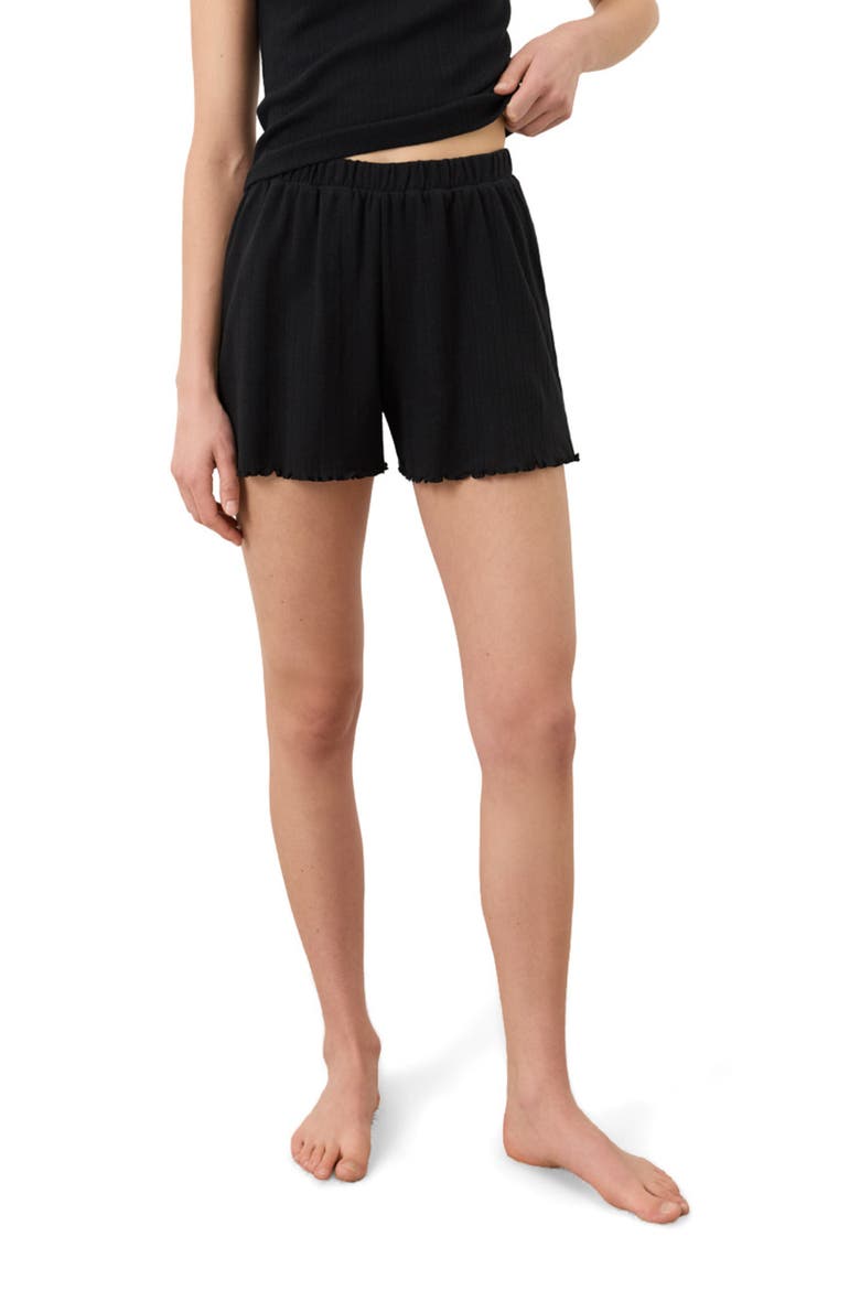 Organic Cotton Pointelle Short, Alternate, color, Black