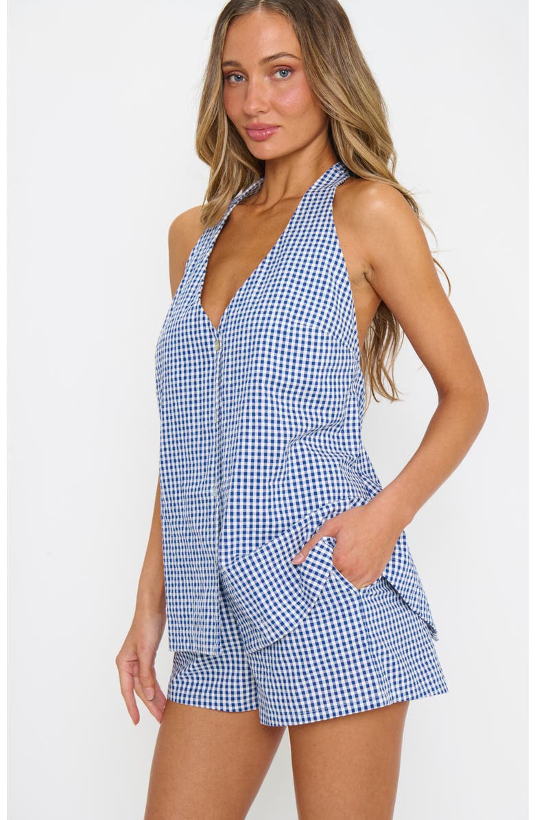 Show Me Your Mumu Hendrix Shorts, Alternate, color, Navy Gingham