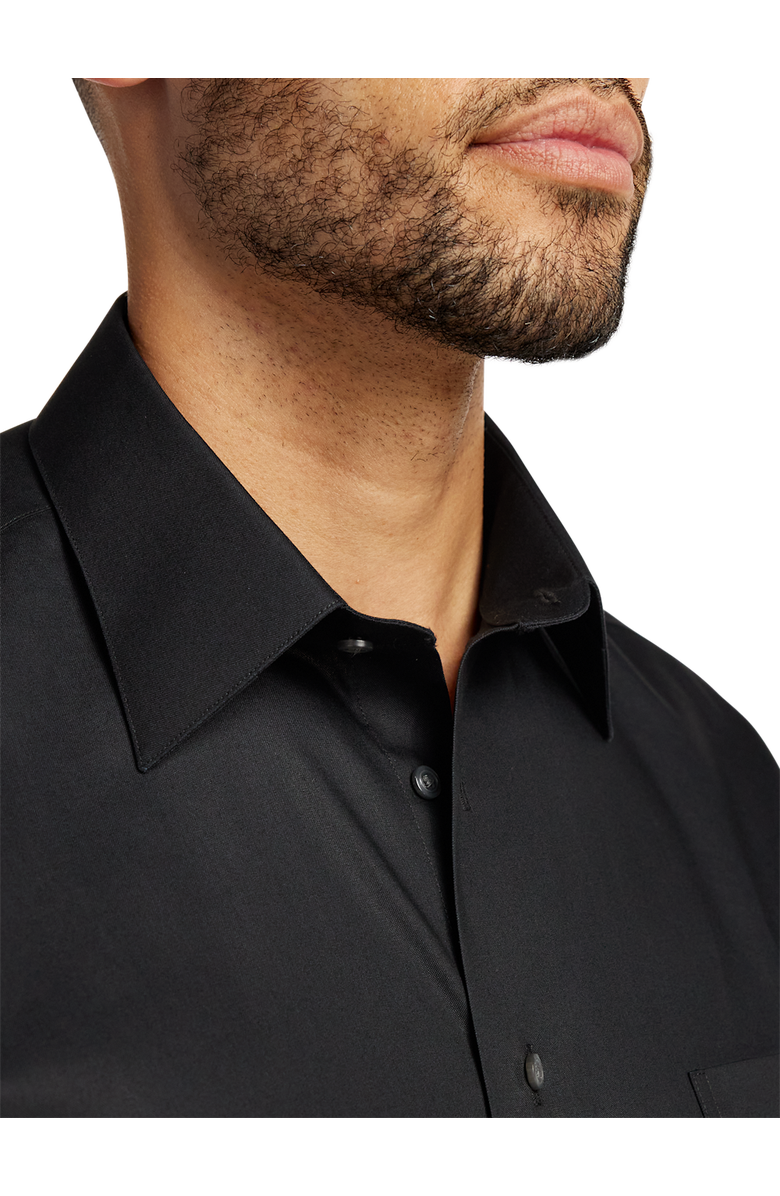 Paul Fredrick Non-iron Cotton Pinpoint Solid Point Collar French Cuff Dress Shirt, Alternate, color, Black