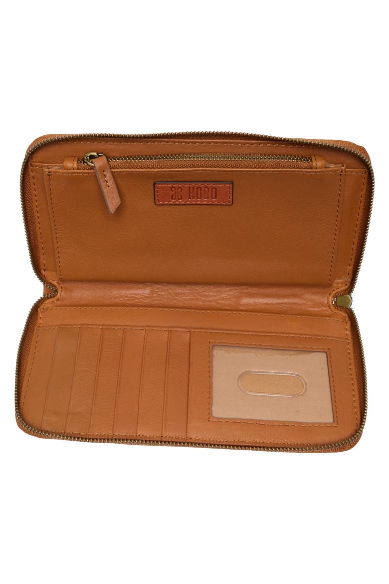 Large Nila Woven Leather Zip Around Wallet, Alternate, color, WHEAT