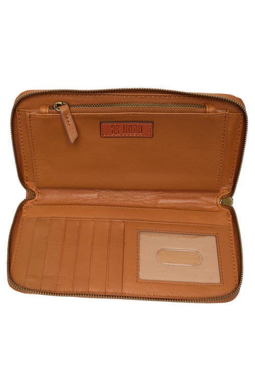 Hobo Large Nila Woven Leather Zip Around Wallet In Brown