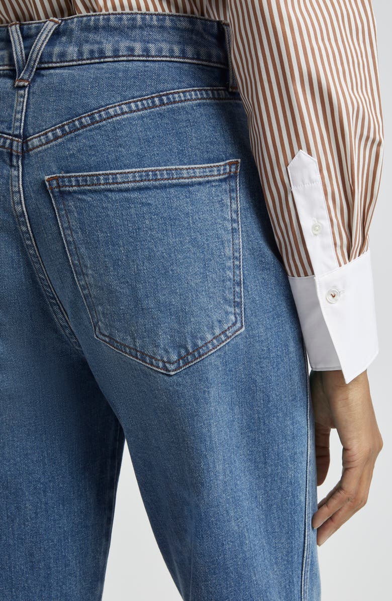 Veronica Beard Dylan Cuffed High Waist Relaxed Straight Leg Jeans, Alternate, color, 