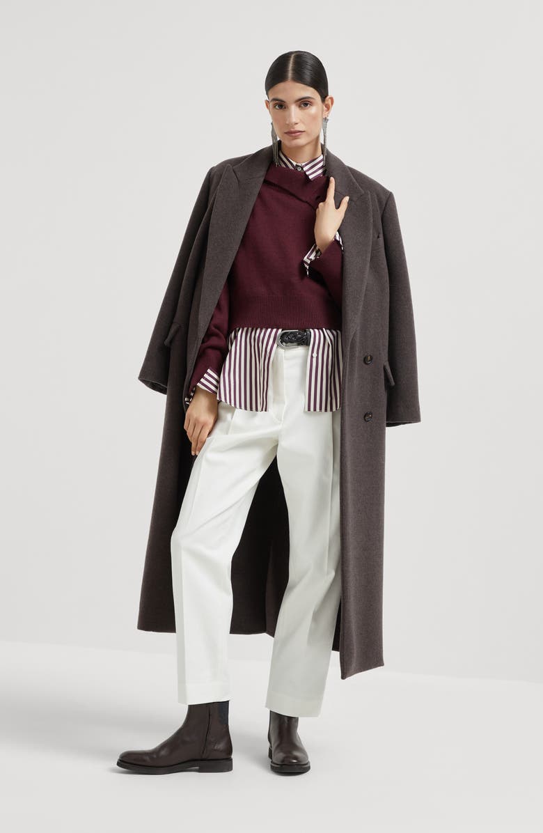 Brunello Cucinelli Cropped turtleneck sweater, Alternate, color, Amaranth