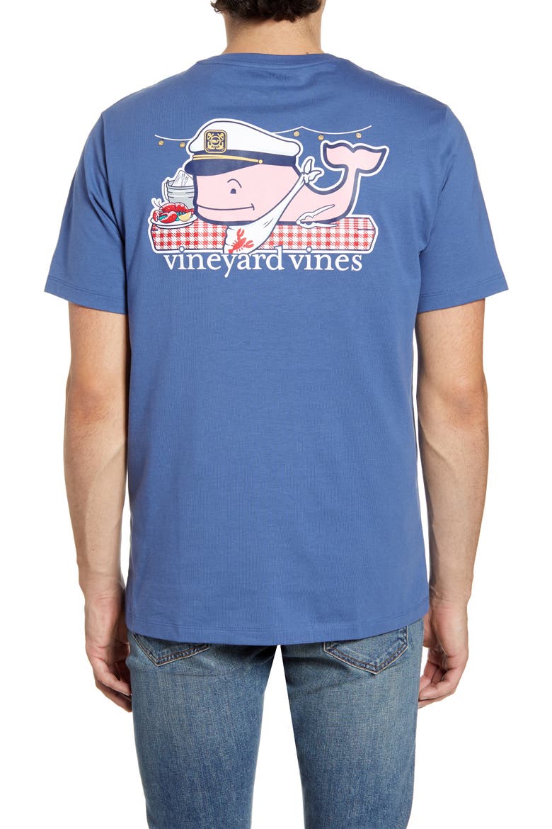 Lobster Bake Whale Pocket T-Shirt, Alternate, color, MOONSHINE