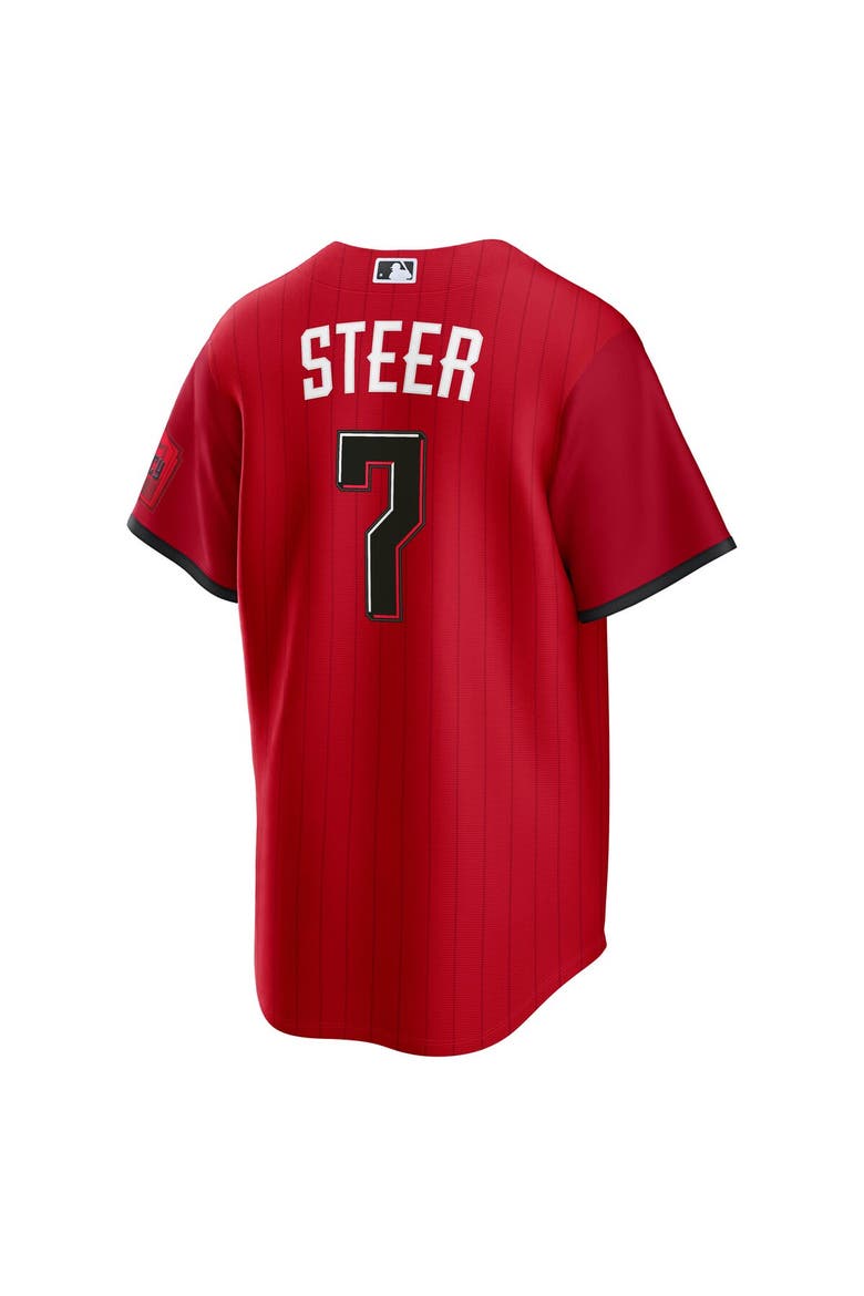 Men's Nike Spencer Steer Red Cincinnati Reds 2026 City Connect Stadium Jersey, Alternate, color, Red