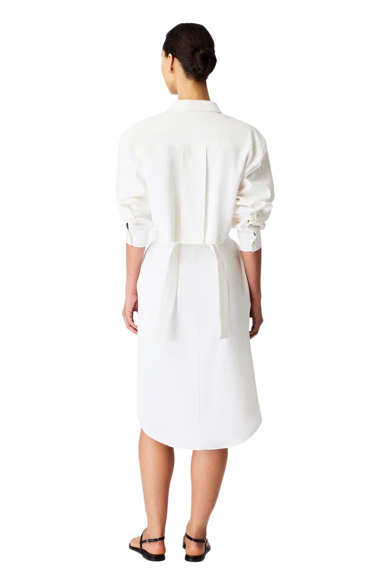 Pleat Back Shirt Dress, Alternate, color, Off-White
