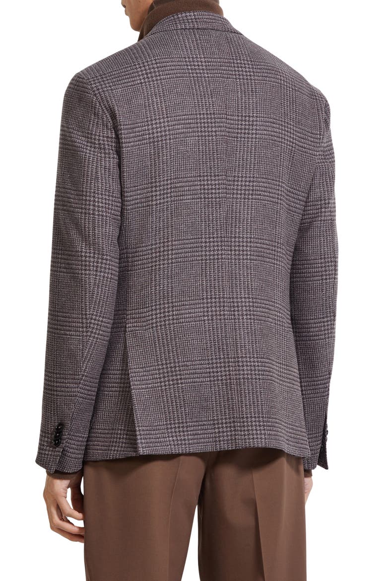 Trofeo Houndstooth Plaid Stretch Wool & Cashmere Sport Coat, Alternate, color, GREY/PINK