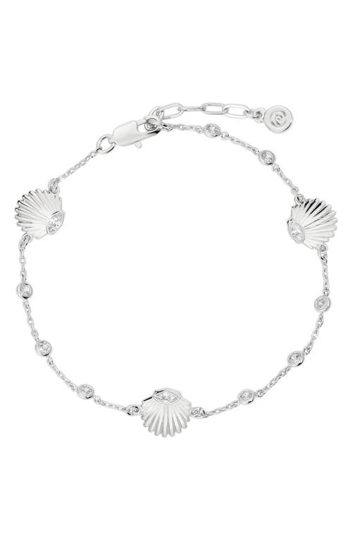 Ettika Santorini Cubic Zirconia Shell Ankle Bracelet In Metallic