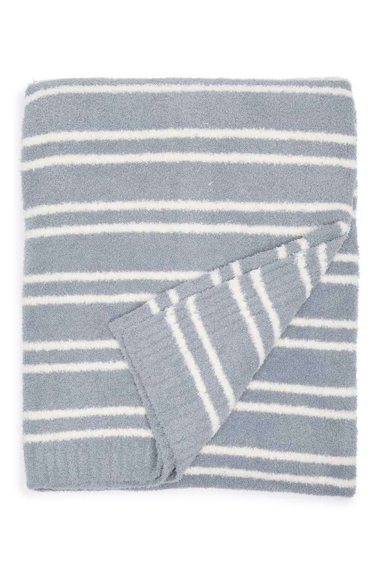 CozyChic® Double Stripe Throw Blanket, Main, color, BLUE WATER/ CREAM